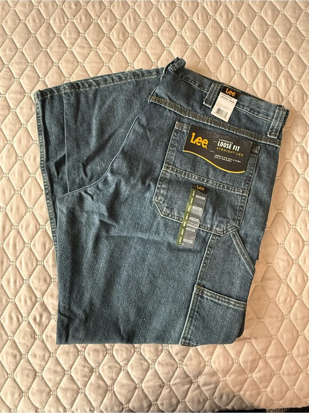 NWT Lee Men's Carpenter Jeans Loose Fit Straight Leg Size 40x29